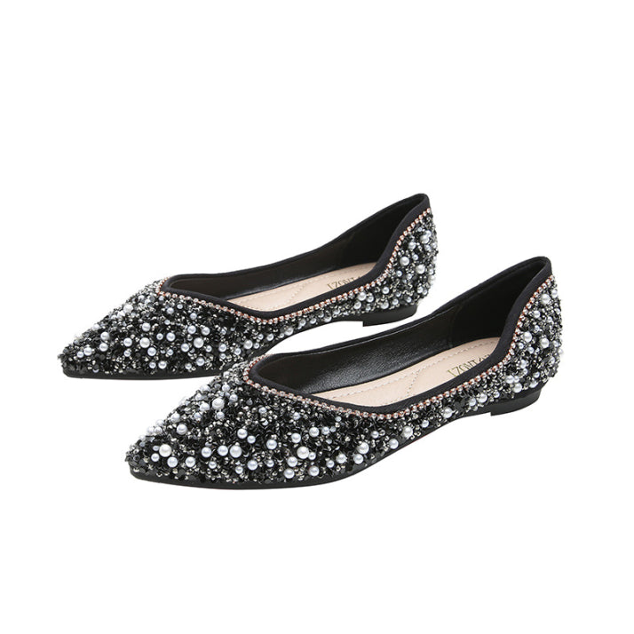 Damen Elegante Hochzeitsgast Flache Heels | Schlups
