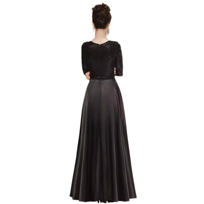Schwarz Abendkleid Für Damen Mit Schulterfreiem Ausschnitt | Maxi