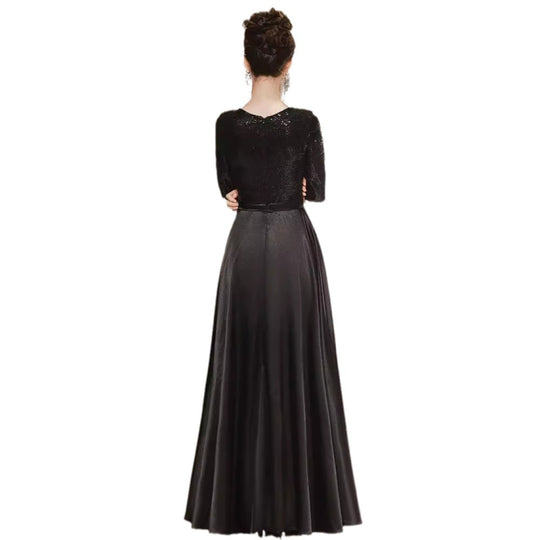 Schwarz Abendkleid Für Damen Mit Schulterfreiem Ausschnitt | Maxi