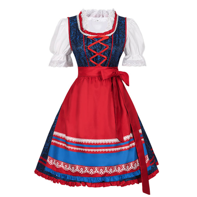Damen Rundhalsausschnitt Puffärmel Oktoberfest Dirndlkleid | 2025