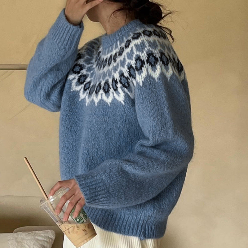 Lässiger Norweger Pullover Damen | Mit Muster