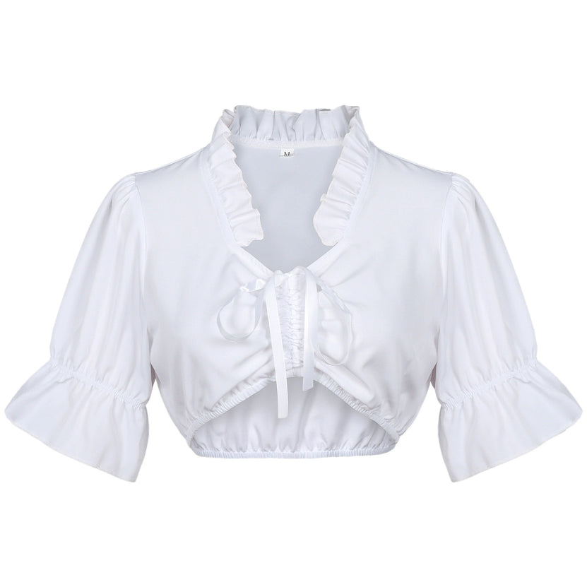 Damen Rüschenbesatz Kurzes Oktoberfest Dirndl Bluse | 2025