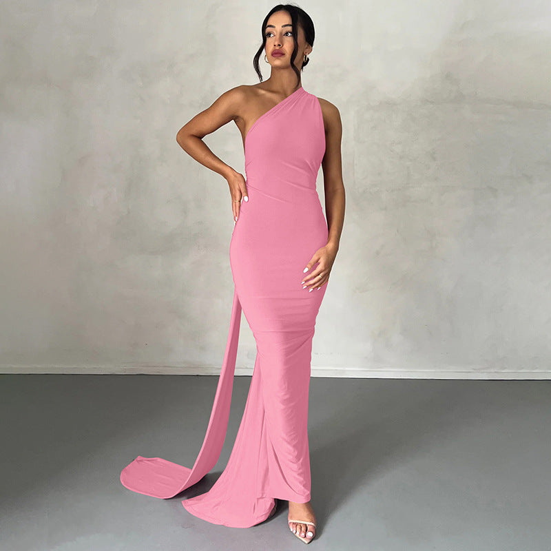 Abendkleid mit einer Schulter für Damen | Maxi
