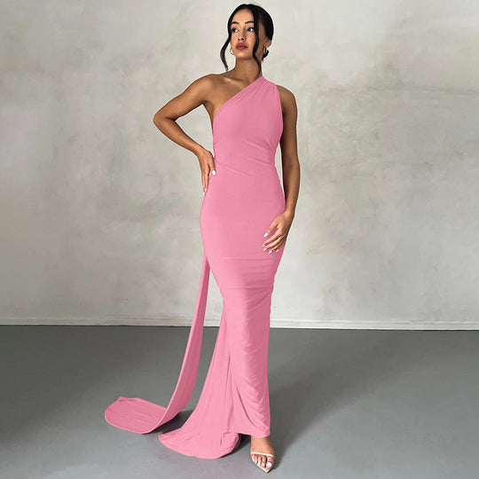 Abendkleid mit einer Schulter für Damen | Maxi