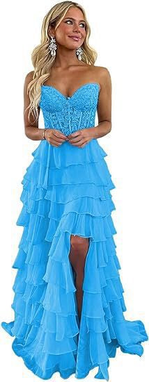 Damen Ballkleid In Rosa Mit Lagenlook | Maxi
