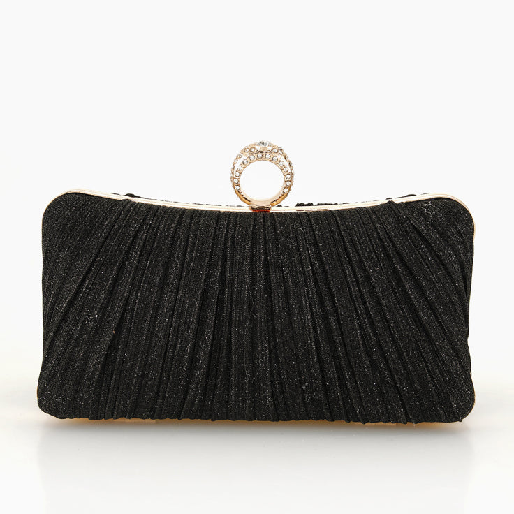 Damen Clutch mit Kettenriemen | Glitzer