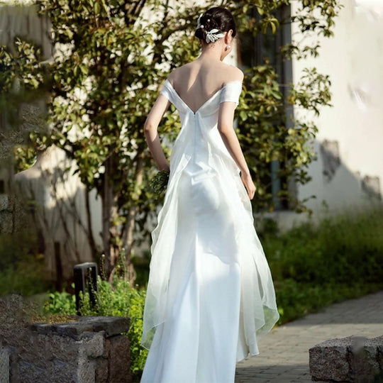 Weißes Brautkleid Im Meerjungfrauen Stil Für Damen | Maxi