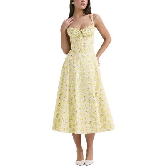 Damen Blumen Druck Hochzeitgast Kleid | Midi