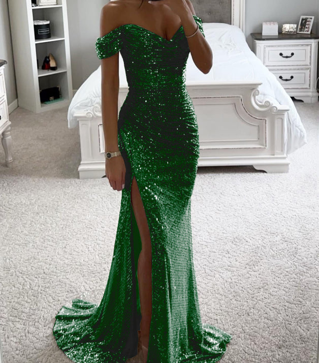 Elegantes Schulterfreies Ballkleid Für Damen | Maxi