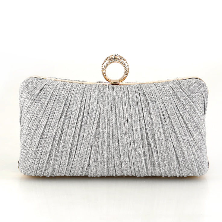 Damen Clutch mit Kettenriemen | Glitzer
