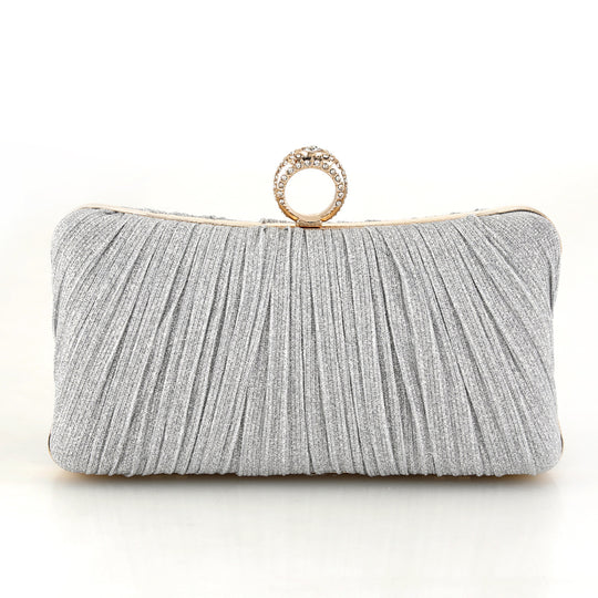 Damen Clutch mit Kettenriemen | Glitzer