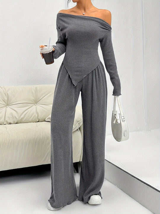 Schulterfreier Pailletten Jumpsuit für Damen | Bequem