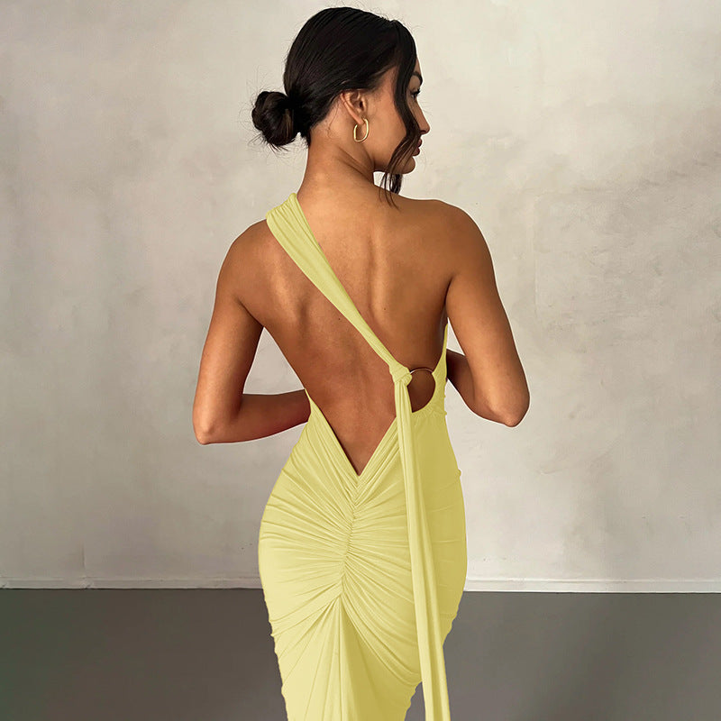 Abendkleid mit einer Schulter für Damen | Maxi