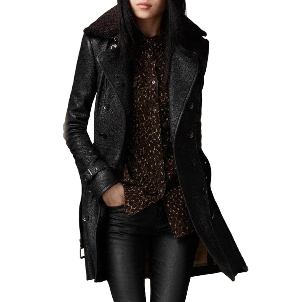 Schwarz Damen Wintermantel | Warm