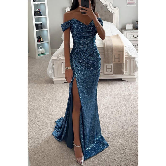Elegantes Schulterfreies Ballkleid Für Damen | Maxi