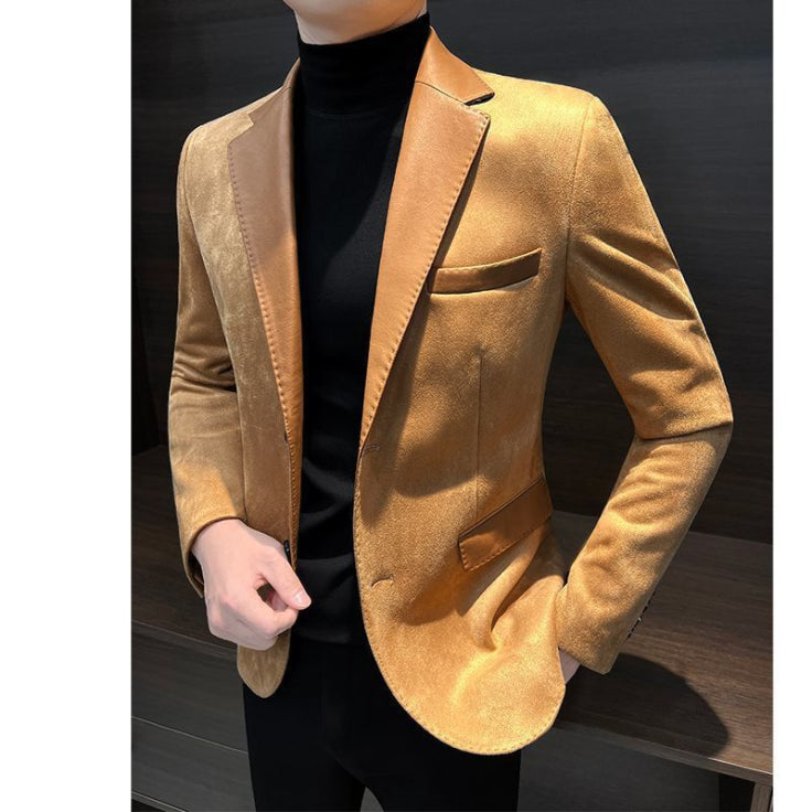 Herren Stilvoll Zweifarbige Blazerjacke | Langarm