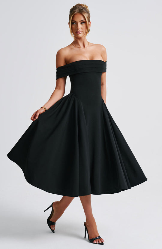 Formelles Schulterfreies Abendkleid Für Damen | Midi