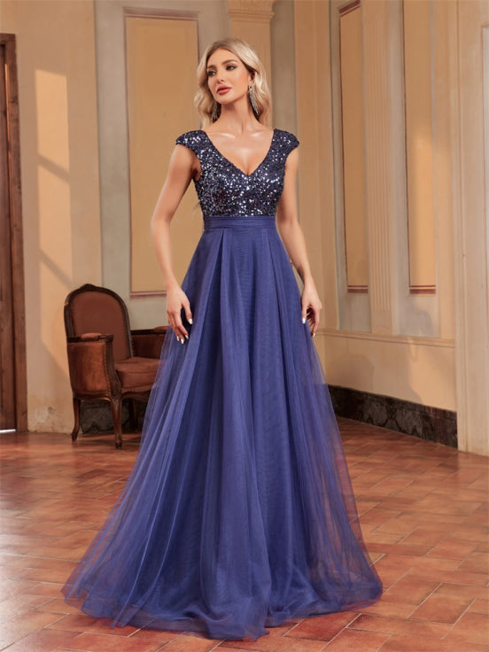 Abendkleid mit Pailletten für Damen | Maxi