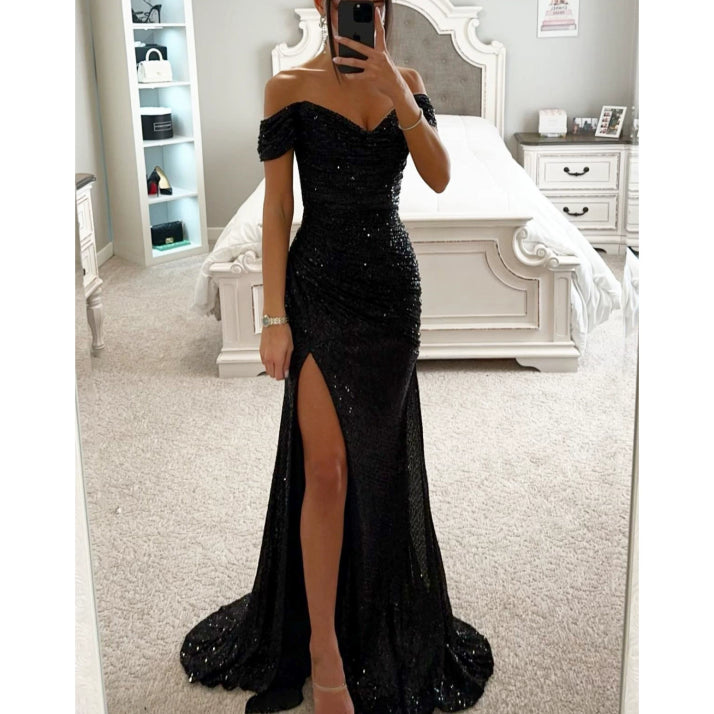 Elegantes Schulterfreies Ballkleid Für Damen | Maxi