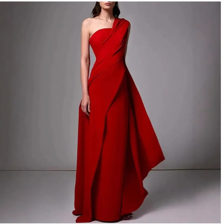 Damen Ein Schulter Ballkleid | Maxi