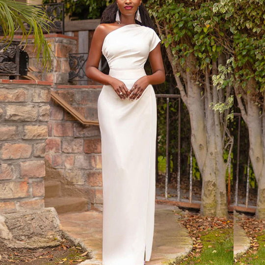 Damen Ein Schulter Ballkleid | Maxi