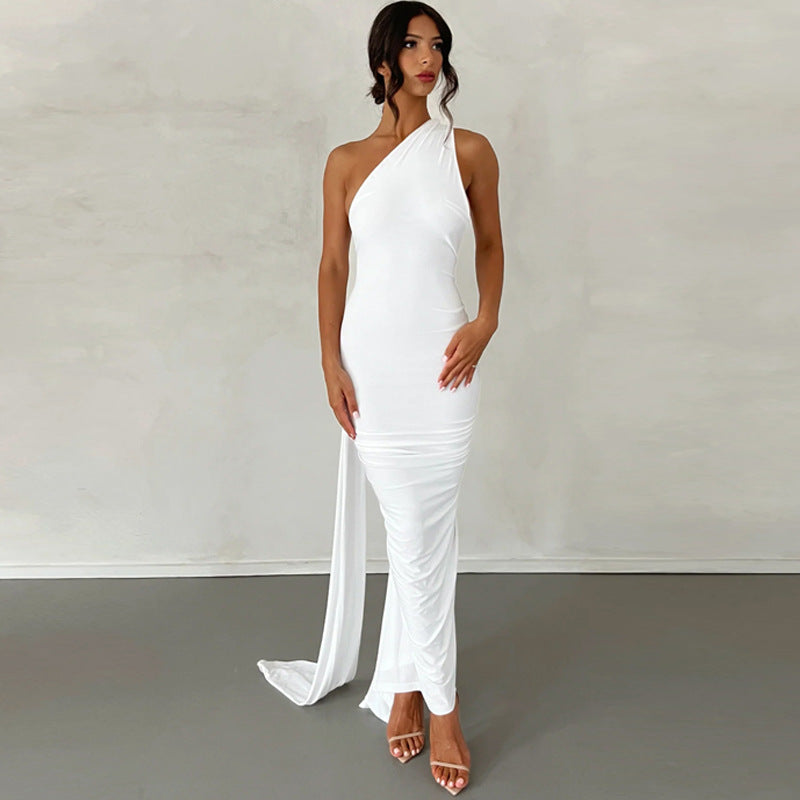 Abendkleid mit einer Schulter für Damen | Maxi