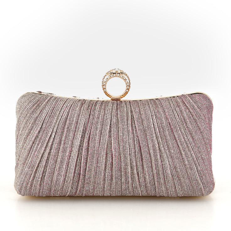 Damen Clutch mit Kettenriemen | Glitzer
