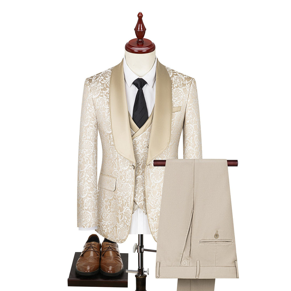 Herren Blumen 3-Stück Hochzeit Gast Anzug Set | Formelle