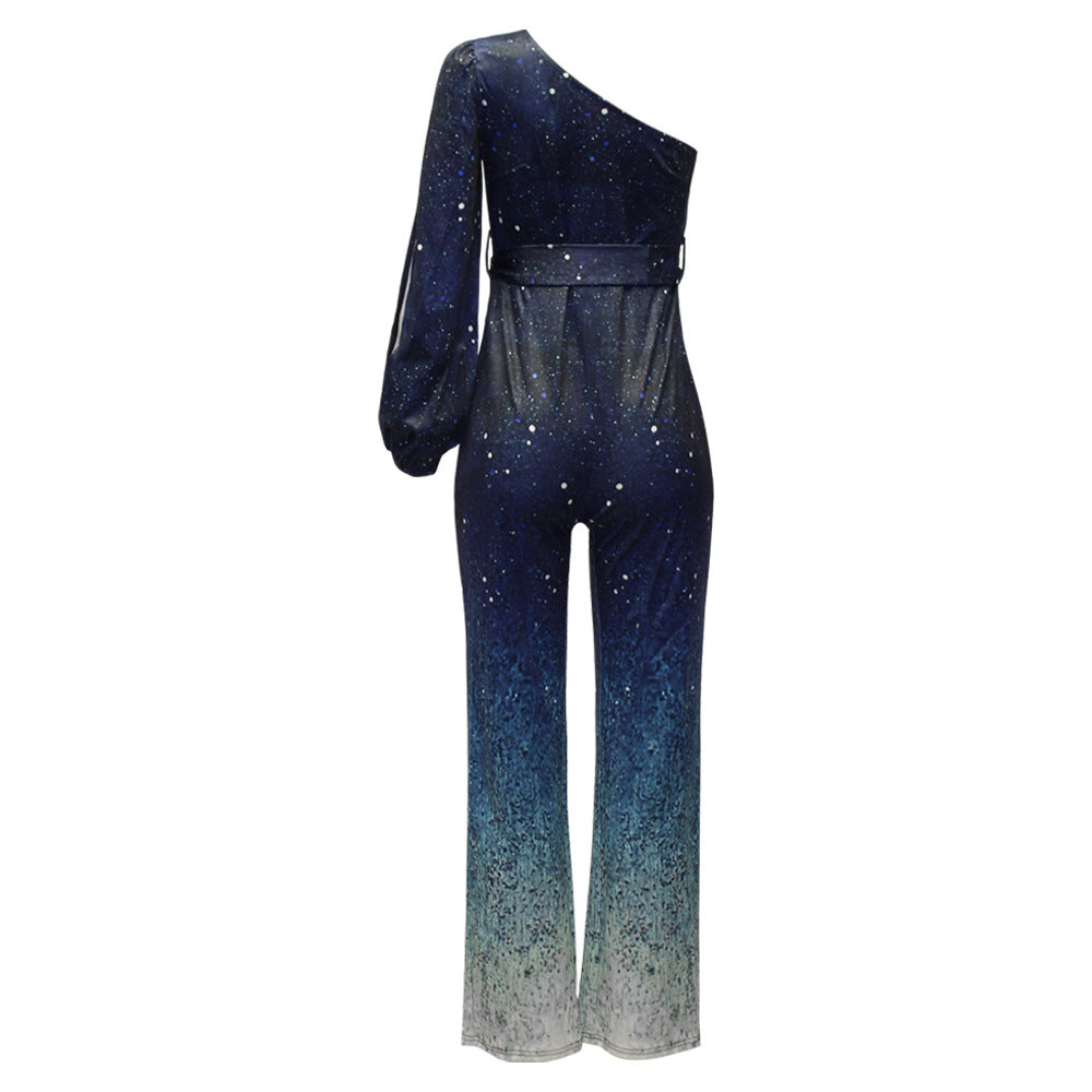 Pailletten Abend Jumpsuit Für Damen | Asymmetrisch