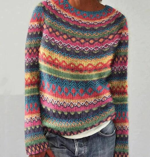 Strick Norweger Pullover für Damen | Langarm