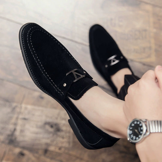 Herren Schnallen Schlupf Hochzeit Gast Halbschuhe | Mandel-Zehe
