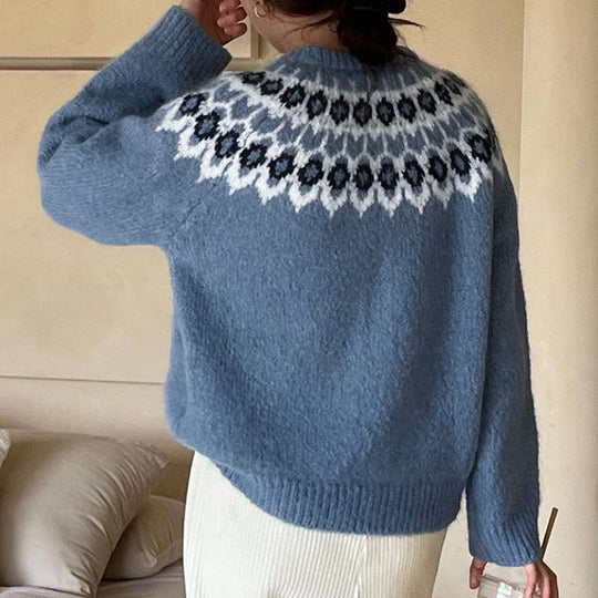 Lässiger Norweger Pullover Damen | Mit Muster
