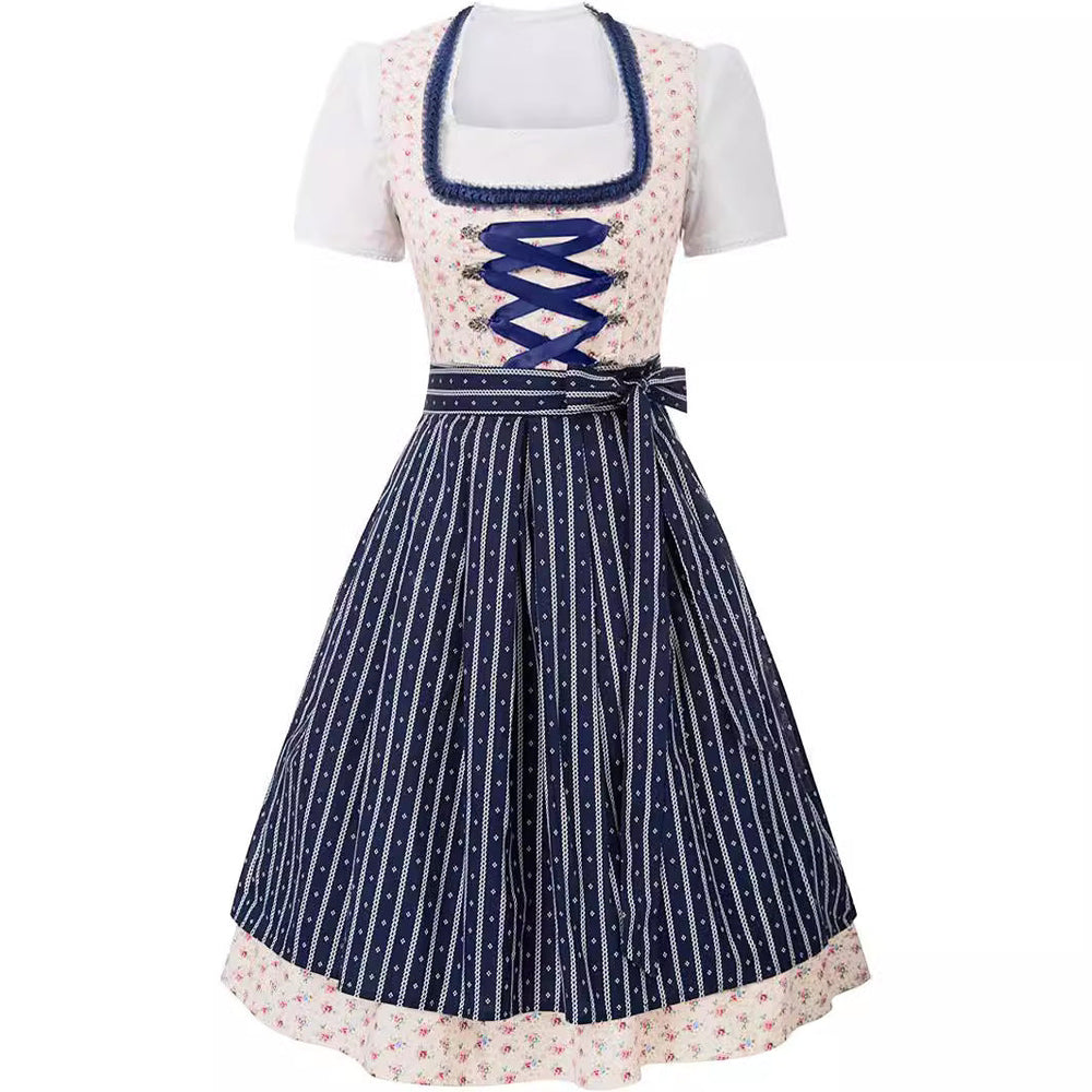 Damen Jahrgang Kurze Ärmel Oktoberfest Dirndl Kleid | 2025