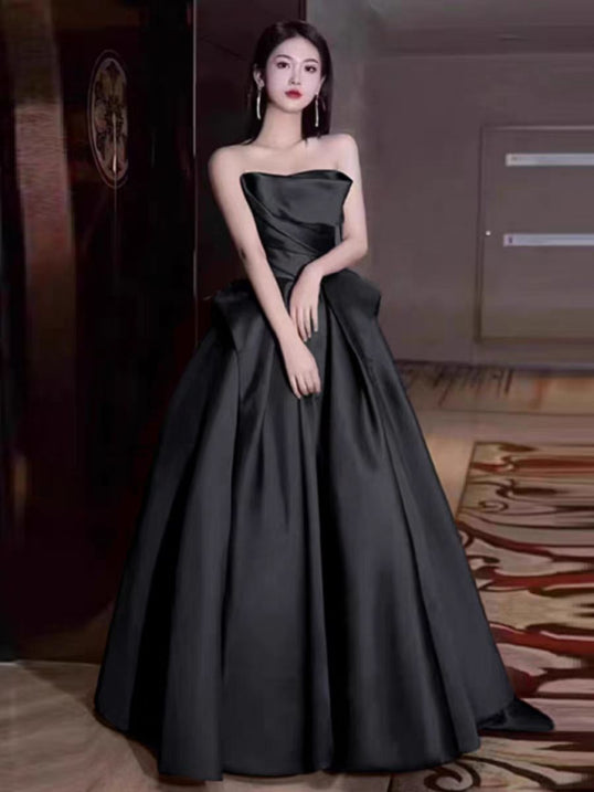 Kurzärmeliges Schwarz Abendkleid Für Damen | Maxi