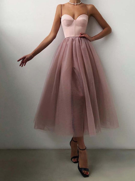 Trägerloses A-Linien-Ballkleid für Damen | Midi