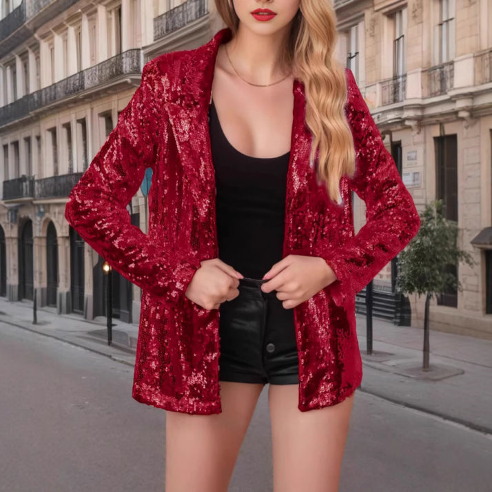 Pailletten Partyblazer Für Damen | Langarm