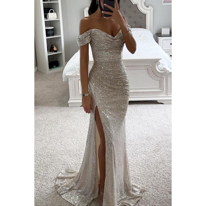 Elegantes Schulterfreies Ballkleid Für Damen | Maxi
