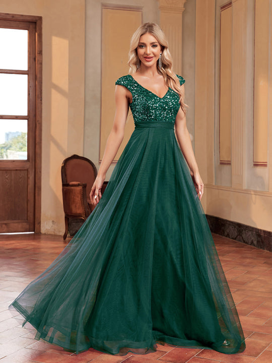 Abendkleid mit Pailletten für Damen | Maxi