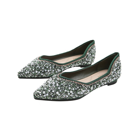 Damen Elegante Hochzeitsgast Flache Heels | Schlups