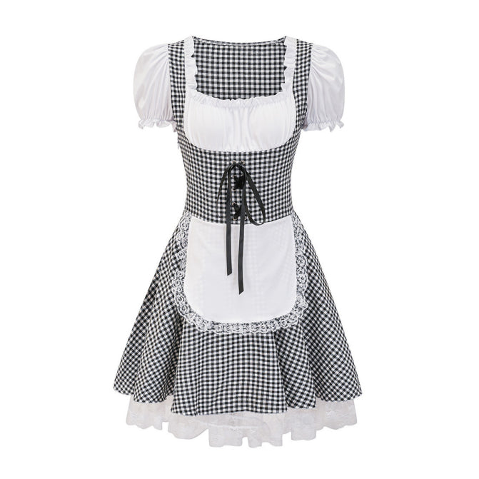 Damen Stilvolles kariertes Oktoberfest-Dirndlkleid | 2025