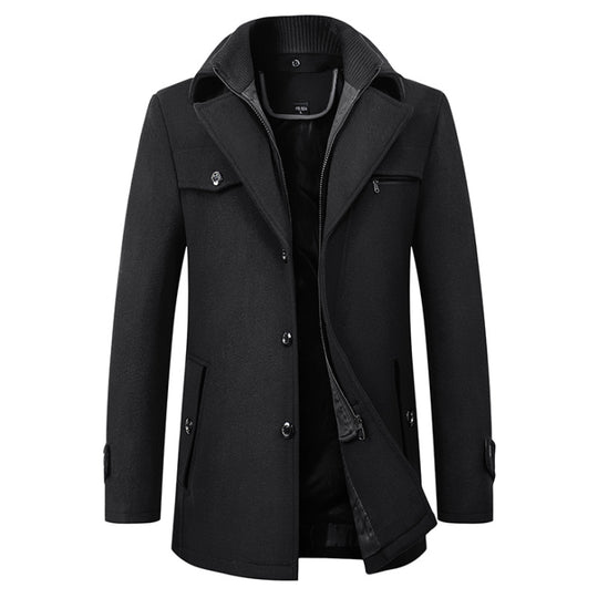 Langer Trenchcoat mit Reißverschluss für Herren | Stilvoll