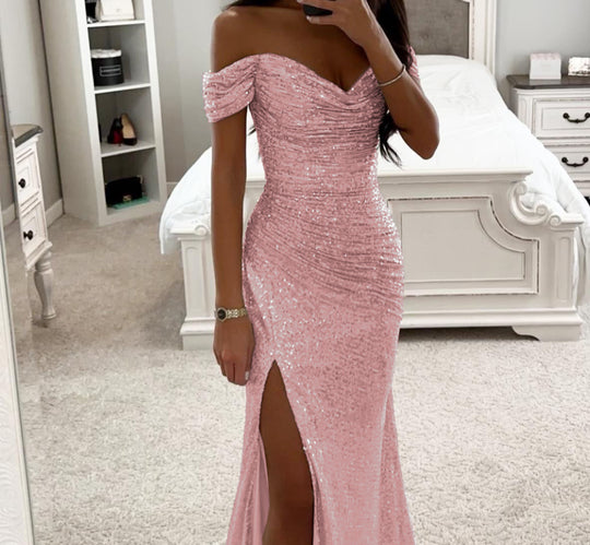 Elegantes Schulterfreies Ballkleid Für Damen | Maxi