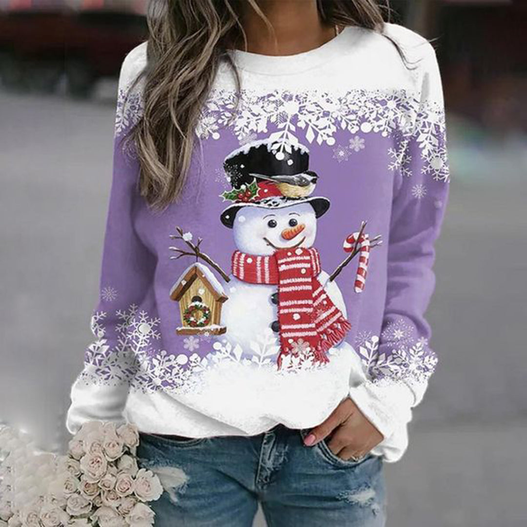 Schneemann Festlicher Weihnachtspullover Damen | Winter