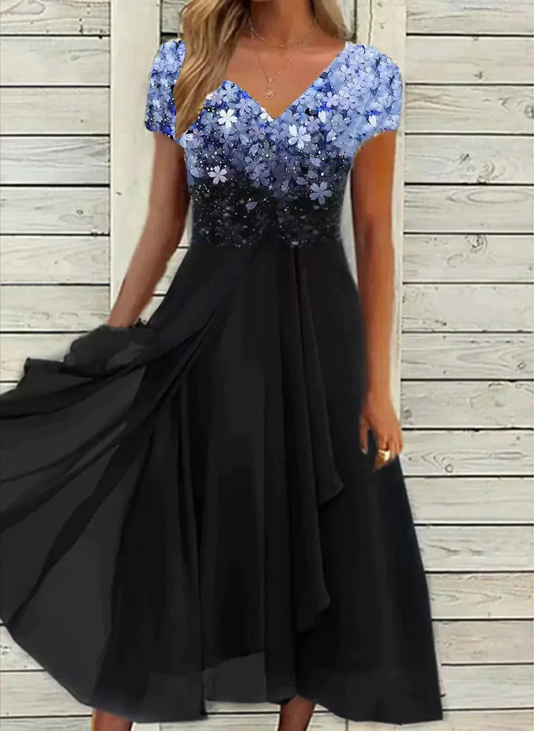 Blumeninspiriertes Ballkleid Für Damen | Midi