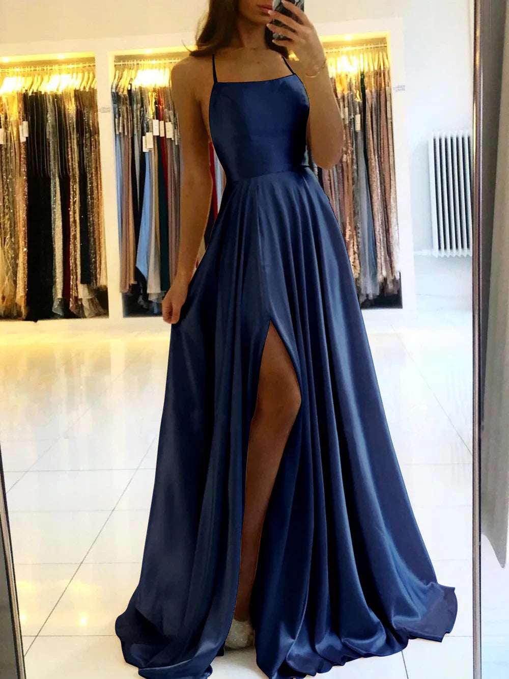 Elegantes Ballkleid Mit Hohem Schlitz Für Damen | Maxi