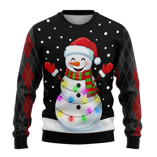 Rundhals Unisex Ugly Xmas Pullover | Gerippte Ärmel