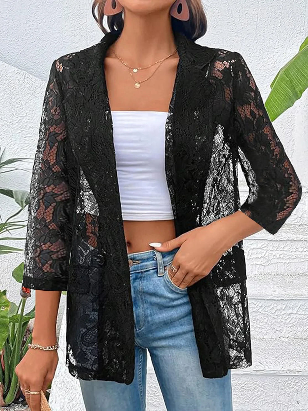 Damen Blazer Mit 3/4 Ärmeln | Mit Kragen