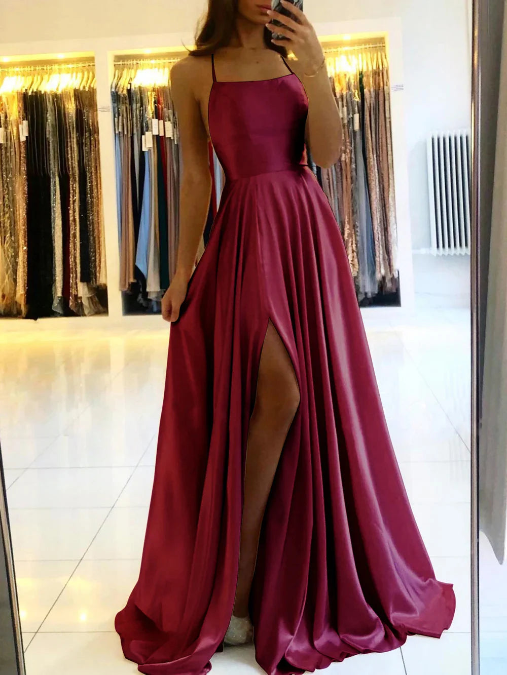 Elegantes Ballkleid Mit Hohem Schlitz Für Damen | Maxi