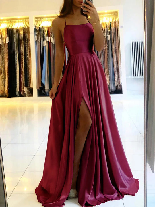 Elegantes Ballkleid Mit Hohem Schlitz Für Damen | Maxi