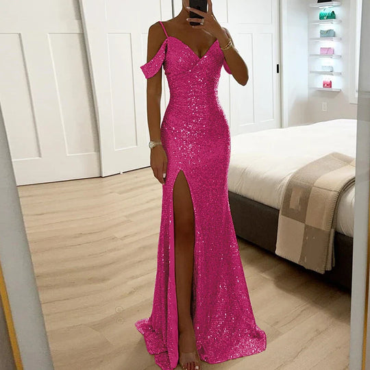 Schimmerndes Abendballkleid Für Damen | Maxi